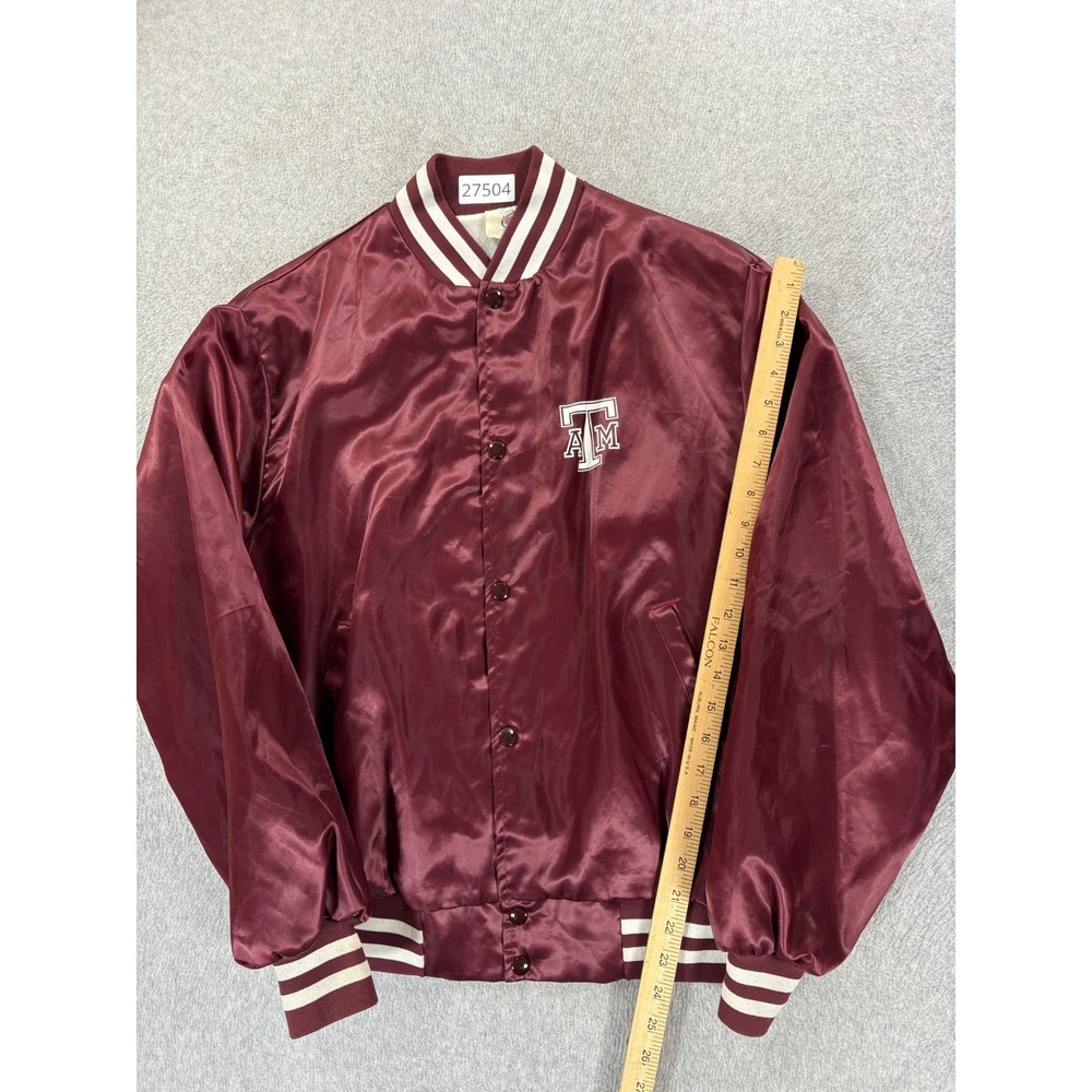 Texas A&M Aggies Vintage 90's Satin Campus Jacket (Men's Large) Maroon - Picture 5 of 11